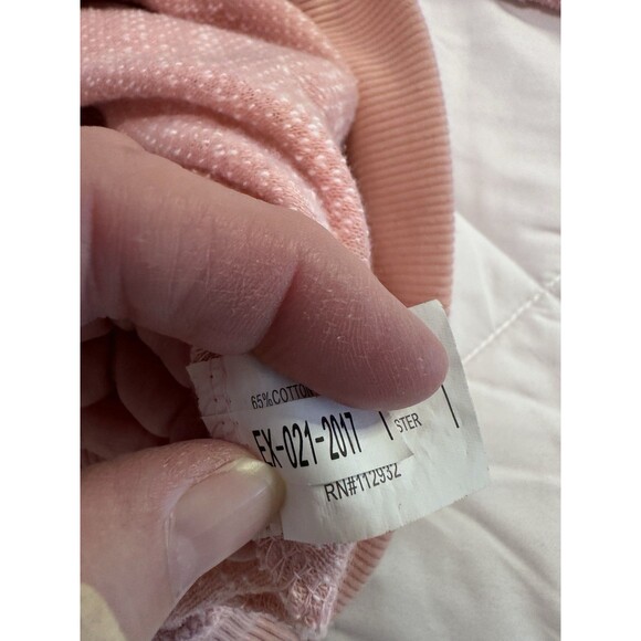 Beach By Exist Knit Hoodie San Diego Slim Pink White Lightweight Size M - Picture 5 of 7